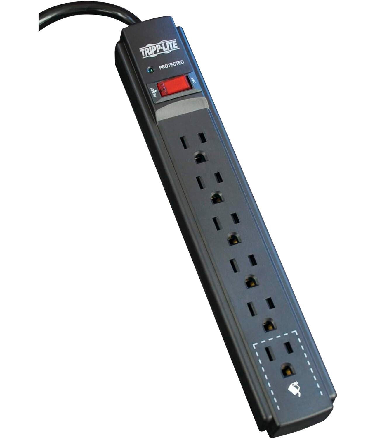 Tripp Lite 6-Outlet Surge Protector, 6 Foot Cord, Black 2136082